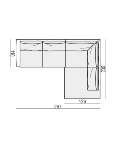 DIANA BERMUDEZ - Sofá MALTE de SITS 297 x 235 con diván a la izquierda